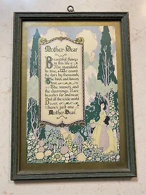 Vintage Gibson Product Framed Motto Poem “Mother Dear” • $19.99