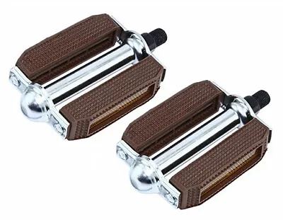 1/2  Brown/chrome Vintage Schwinn Stingray Block Pedals Cruiser Lowrider Bike. • $16.89