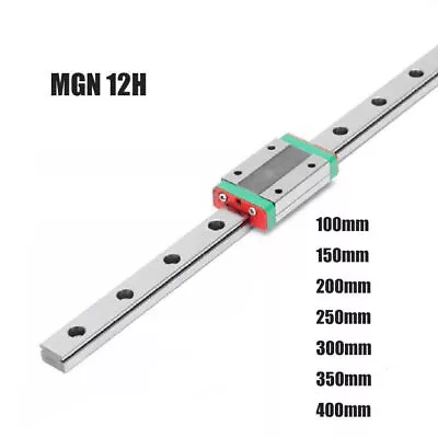 For 3D Printer Linear Guide MGN12H Block 12mm Miniature Rail Sliding 100mm-400mm • £8.59