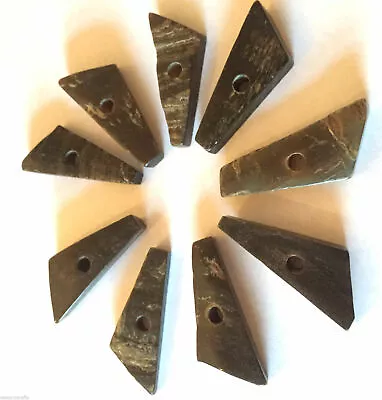 £13.50 • Buy Genuine Buffalo Horn Toggle Buttons Triangle 45mm - 1 Hole - Brown Duffle Coat