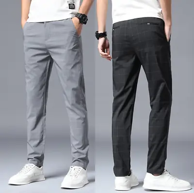 Men's Golf Dress Pants Stretch Waterproof Slim Fit Tapered Casual Chino Workwear • $19.98