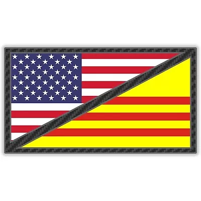 Vietnamese American Sticker South Vietnam Flag USA Decal Self Adhesive Vinyl Car • $4.50