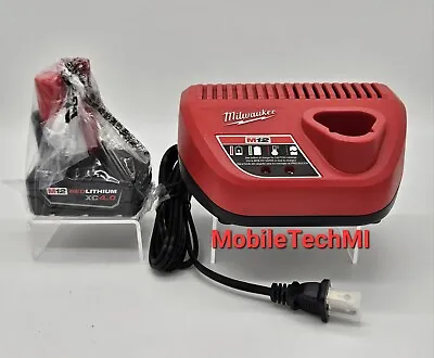 Milwaukee M12 XC4.0 12V 4.0Ah Battery (48-11-2440) & Charger 48-59-2401 Kit OEM • $47.98