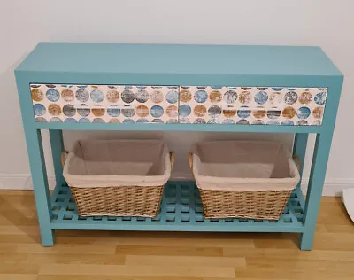 £95 • Buy Must Sell: Funky Painted Hall Table  Drawers & Shelf  For Shoes, Baskets,storage
