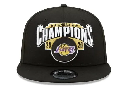 US Los Angeles Lakers New Era Black 2020 NBA Cahmpions Locker Room Snapback Hat • $10.99