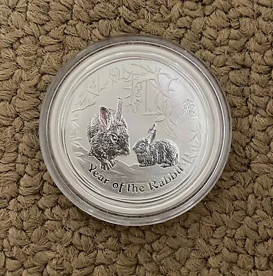 2011 Perth Mint Lunar Year Of The Rabbit Half 1/2 Oz Silver Coin • $46.70