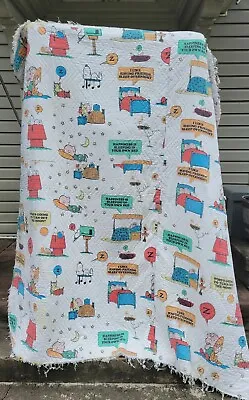 Vintage Snoopy Charlie Brown Handmade Blanket • $65