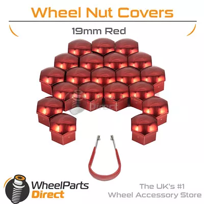 Red Wheel Nut Bolt Covers 19mm GEN2 For Daewoo Racer II 95-97 • $16.41