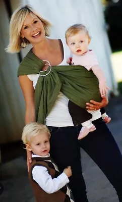 Maya Wrap Lighty Padded Baby Ring Sling Carrier Green One Size • $39.99