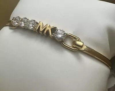 NWT Michael Kors Logo Crystal Gold Bangle MKJX7316710 • $49.99