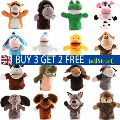 25 Styles Animal Hand Glove Puppet Soft Plush Puppets Kid Childrens Toy Funny UK • £6.99