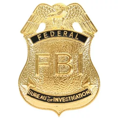 FBI Badge Gold Metal Replica Federal Shield Detective Cop Costume Accessory • $12.99