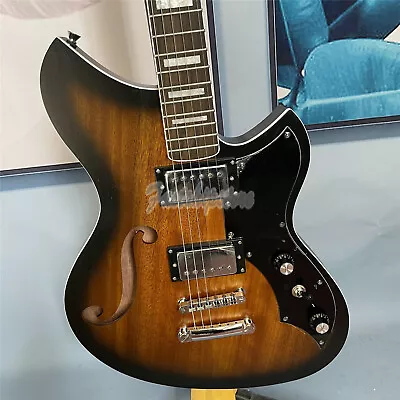 Electric Guitar Sunburst Semi Hollow Body 6 String Maple Neck Chrome Hardare • $268.85
