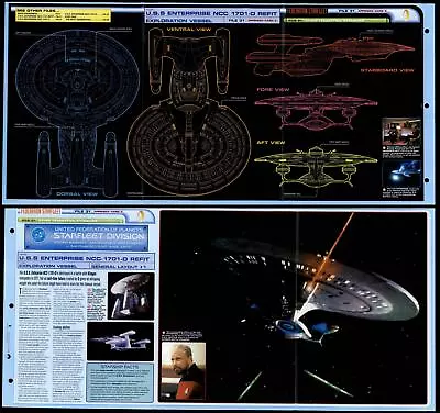 £2.49 • Buy USS Enterprise NCC 1701-D Refit - Starships - Star Trek Fact File Fold-Out Page