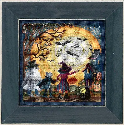 DIY Mill Hill Moonlit Treaters Halloween Button Bead Cross Stitch Picture Kit • $19.95