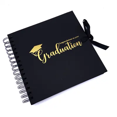 £13.99 • Buy Graduation Themed Brown Scrapbook Photo Album With Gold Script