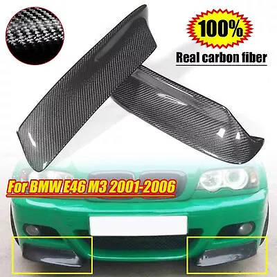 For Bmw E46 M3 01-06 Real Carbon Fiber Sport Csl Style Front Bumper Lip Splitter • $152.47