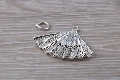 Oriental Fan Charm Made From Solid Sterling Silver • £14.95