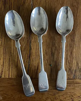 THREE Antique Victorian 1874 William Chawner London Solid Silver Tea Spoons 60g • £45