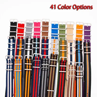 Adjustable Nylon Strap High Quality Watch Band 18MM 20MM 22MM 24MM Sports Strap • $3.96