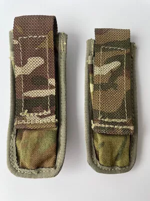 British Army Issue MTP Multicam 9mm Pistol Mag / Torch Pouch Osprey Molle X 2 • £11