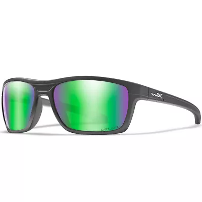 Wiley X WX Kingpin Tactical Ballistic Sunglasses Captivate Green Mirror Lens Mat • £193