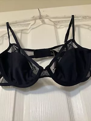 NWOT Navy Blue Victoria's Secret Unlined Mesh Demi Bra - 34C • $24