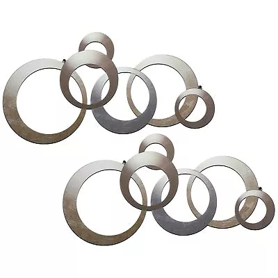 2 Pcs Small Metal Wall Decor Modern Abstract Wall Decor Round Wrought Iron Mu... • $28.15