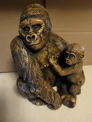 1968 Vintage Progressive Art Products Gorilla And Baby Statue 10” Tall  • $21.99