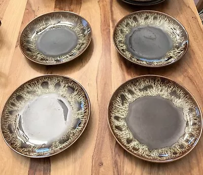 Vintage Canonsburg Brown Green Drip Glaze 7   Stoneware Plates • $6