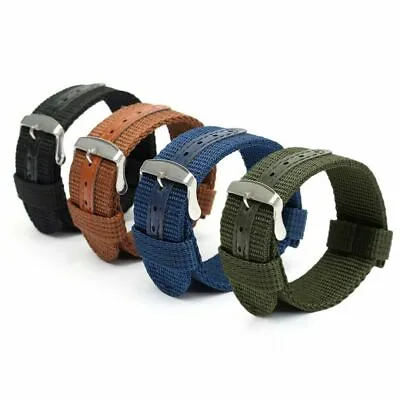 18mm 20mm 22mm 24mm Military Canvas Nylon Watch Band Strap Bracelet • $6.99