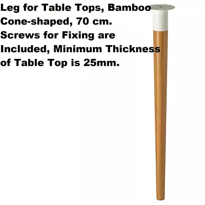 Wooden Leg For Table Tops Desk Cone Shaped Tapered Bamboo Furniture Legs 70cm • £39.89