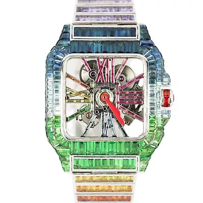 £23050.61 • Buy Cartier Santos Rainbow Skeleton Stainless Steel Hand Crafted 40mm 4109 Watch