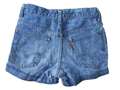 Levis Denim Vintage Shorts Hotpants Zip Fly Girls Waist Cut-Off Jeans Levi's W26 • £11.95