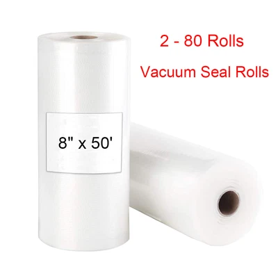 $22.84 • Buy 2 - 80 Rolls Food Vacuum Sealer Bags 8  X 50' Vaccum Saver Storage Seal Bag 4Mil