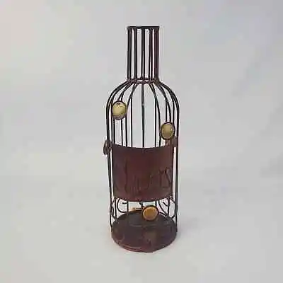 Wine Glass Cork Holder Cage 12  Tall Sculpted Metalwork Cheers - Decorative Wine • $9.99