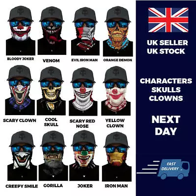 Characters Balaclava Neck Tube Scarf Snood Face Mask Warmer Bandana Multiuse • £4.99