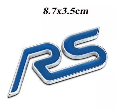 FORD RS Blue Chrome Car Badge Emblem Sticker Decal For Focus Fiesta Ranger • $14.99