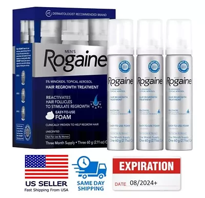 ROGAINE Men's 5% Minoxidil Foam Hair Regrowth Treatment - 3 MONTH SUPPLY! • $44.95