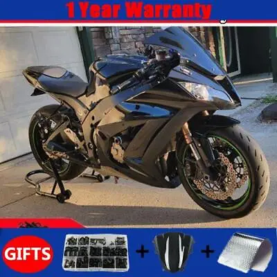 FU Injection Fairing Fit For Kawasaki Ninja 2011-2015 ZX10R Black ABS Kit G002 • $339.99