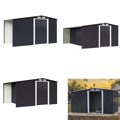 Metal Garden Shed With Log Store 8X4 8X6 8X8 10 X 8 Outdoor Storage Firewood • £279.95