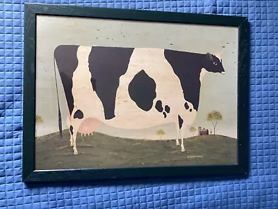 Warren Kimble— Framed Americana Print-22.5 X 30.5 Wide. “STANDING COW” • $99.50