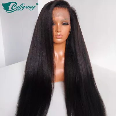 Yaki Straight 13x6 Lace Front Wig Pre Plucked Lace Frontal 100% Human Hair Wigs  • $90