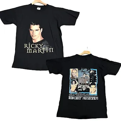 1990s Y2K Ricky Martin Livin’ La Vida Loca 2 Sided Graphic T-Shirt Men’s Large • $47.50