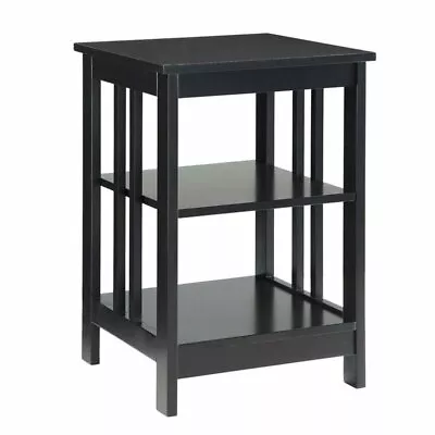 Convenience Concepts Mission Square End Table In Black Wood Finish • $62.85