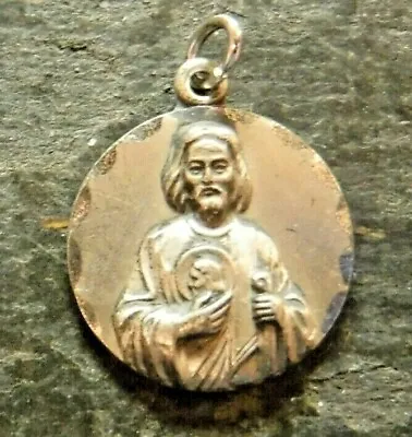 Vintage St Jude Thaddeus Medal Sterling Silver  • $52.64