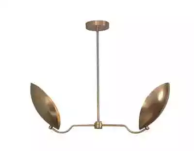 2 Light Curved Pendant Mid Century Modern Italian Brass Sputnik Chandelier NH • $359.10