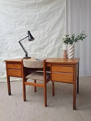 Vtg Mid Century Industrial Kneehole Desk Scandinavian Danish Retro #2463 • £355