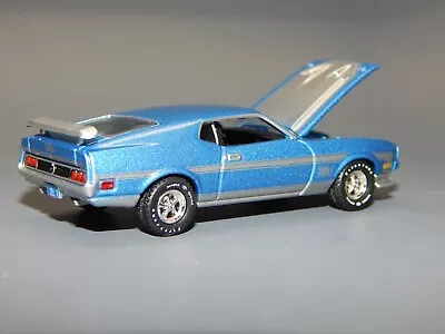 AW Auto World '72 Ford Mustang MACH 1 Ram Air Hood Blue Poly Stock 351 1/64 MINT • $35.99