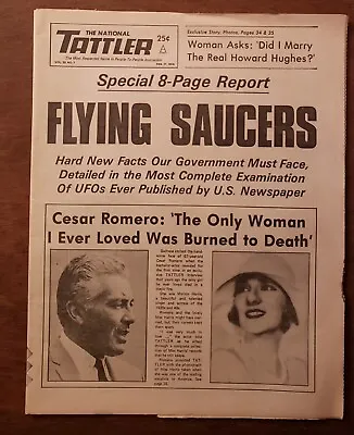 National Tattler Feb 17 1974 Gossip Tabloid Flying Saucers Government Facts UFOs • $7.26